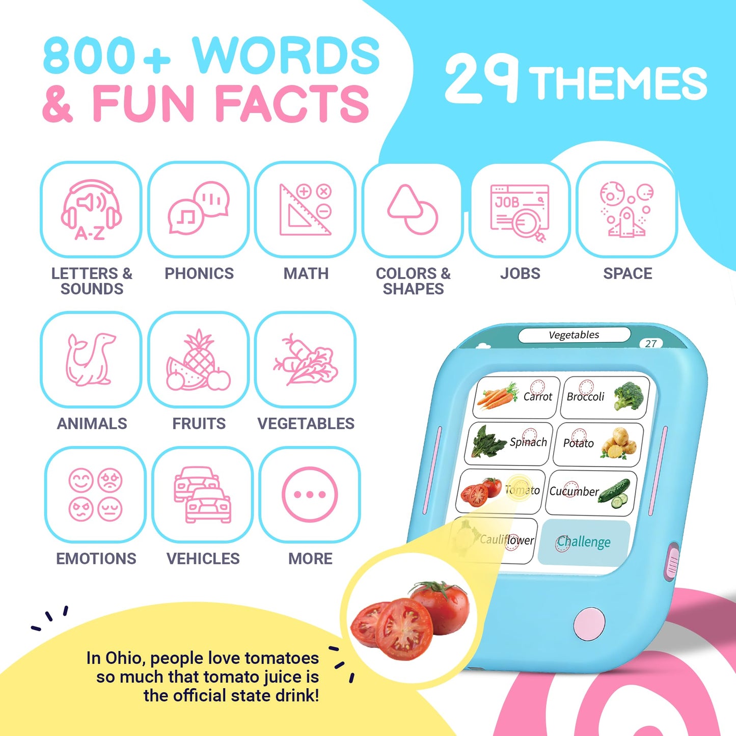 QuTZ Talking Flash Cards – Learn to Read with 166 Cards, 29+ Themes, 800+ Words, 700+ Games
