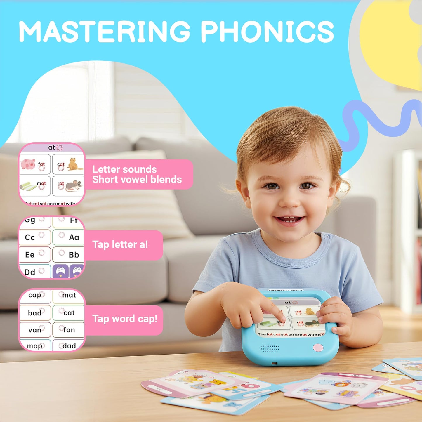 QuTZ Talking Flash Cards – Learn to Read with 166 Cards, 29+ Themes, 800+ Words, 700+ Games