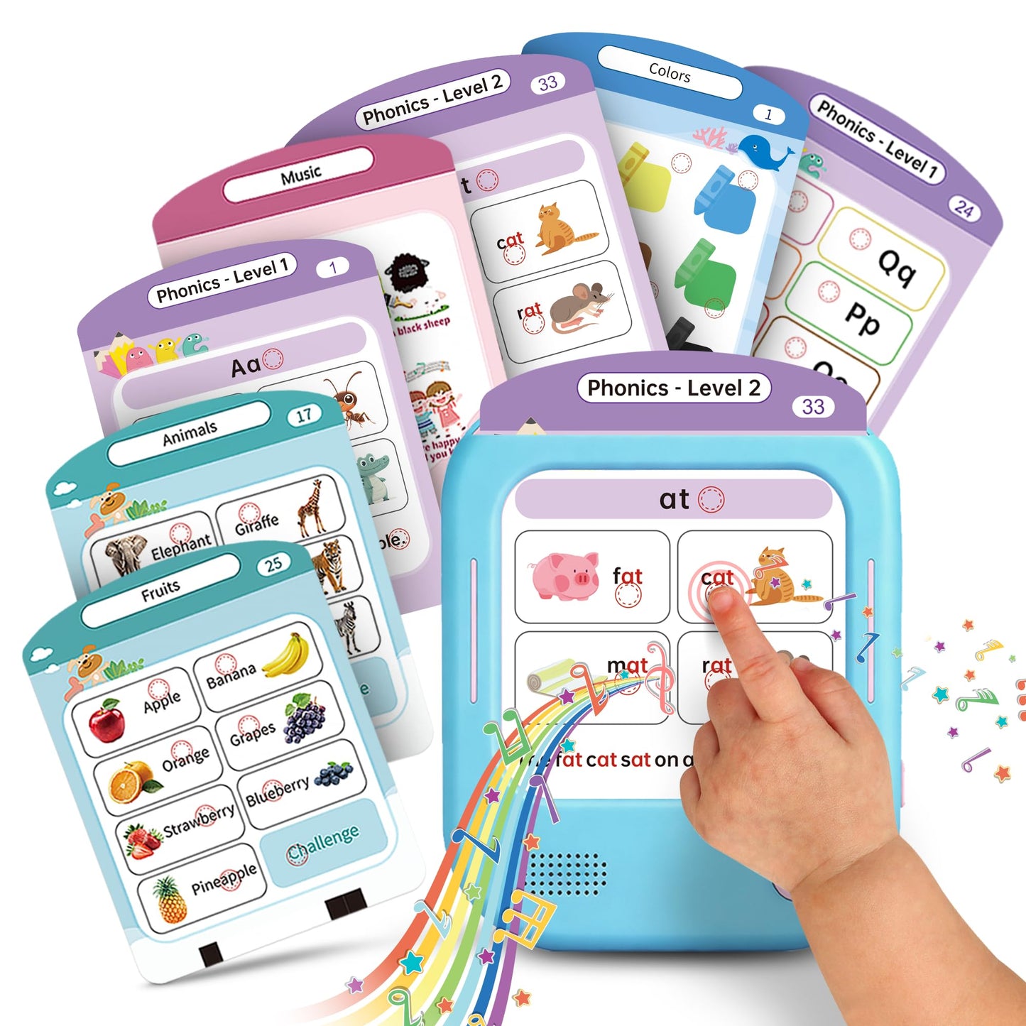 QuTZ Talking Flash Cards – Learn to Read with 166 Cards, 29+ Themes, 800+ Words, 700+ Games