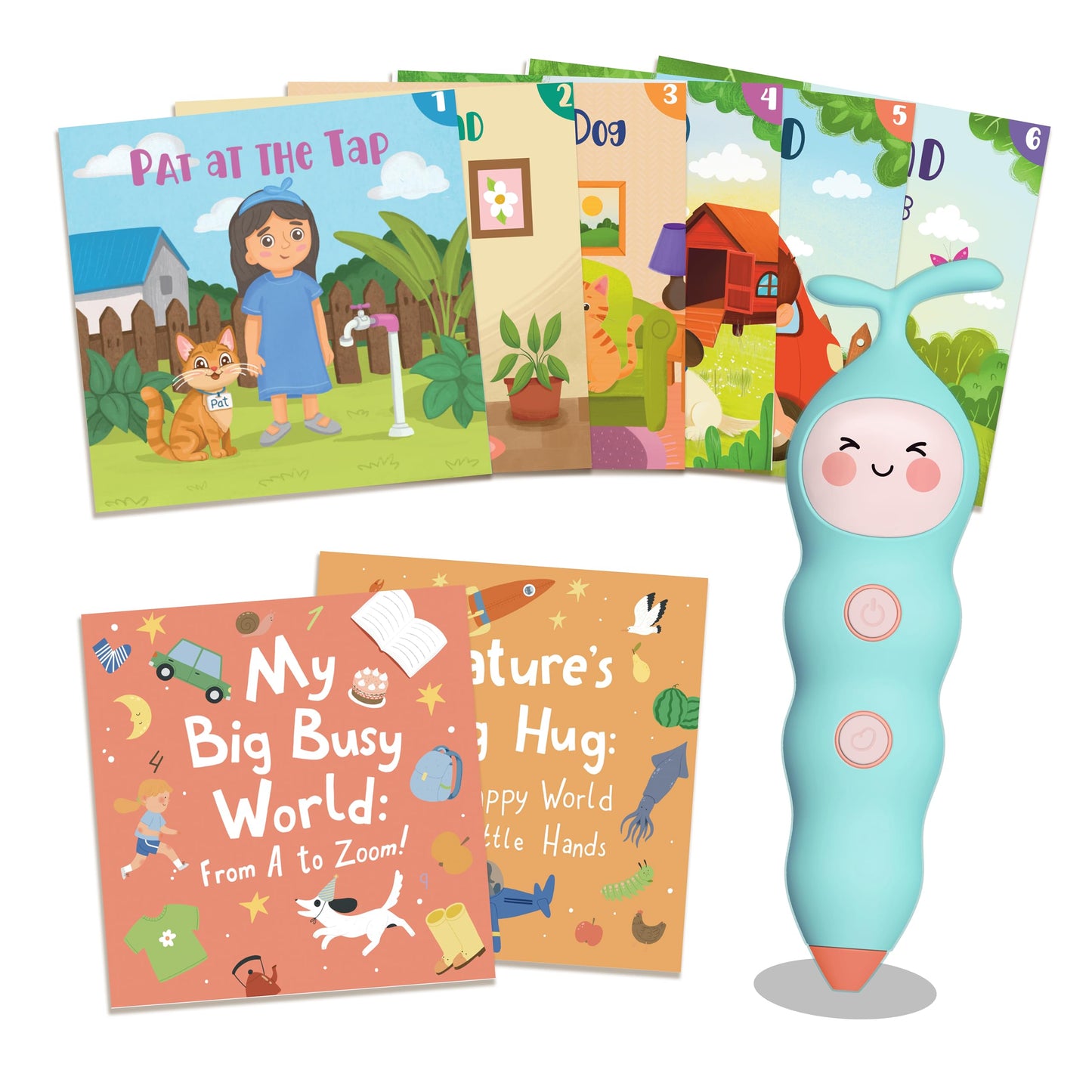 QuTZ Talking Pen Book Set – Tap-to-Read Phonics & Knowledge for Kids 3+