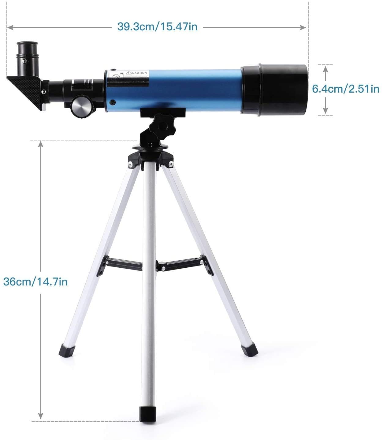 QW Telescope for Beginners and Kids – 50mm Refractor, Portable 90X Magnification, Tripod, 2 Eyepieces + 1.5X Barlow Lens