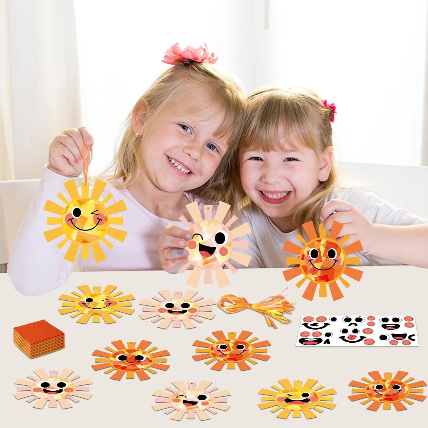 Qyeahkj 36 Set Sun Suncatchers – DIY Fall Window Art Kit for Kids