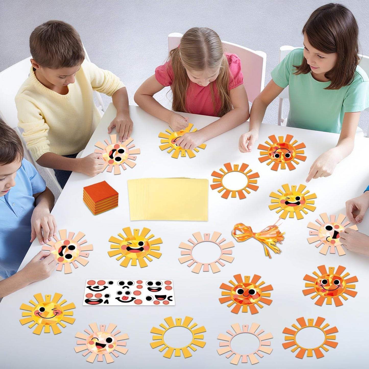 Qyeahkj 36 Set Sun Suncatchers – DIY Fall Window Art Kit for Kids