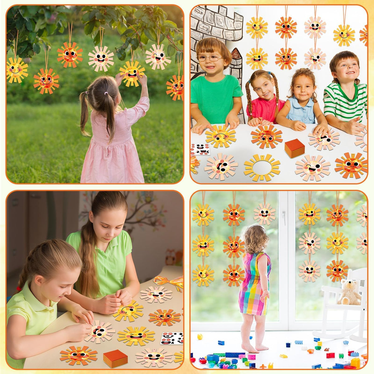 Qyeahkj 36 Set Sun Suncatchers – DIY Fall Window Art Kit for Kids