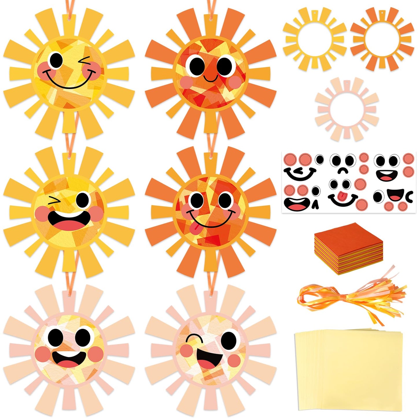 Qyeahkj 36 Set Sun Suncatchers – DIY Fall Window Art Kit for Kids
