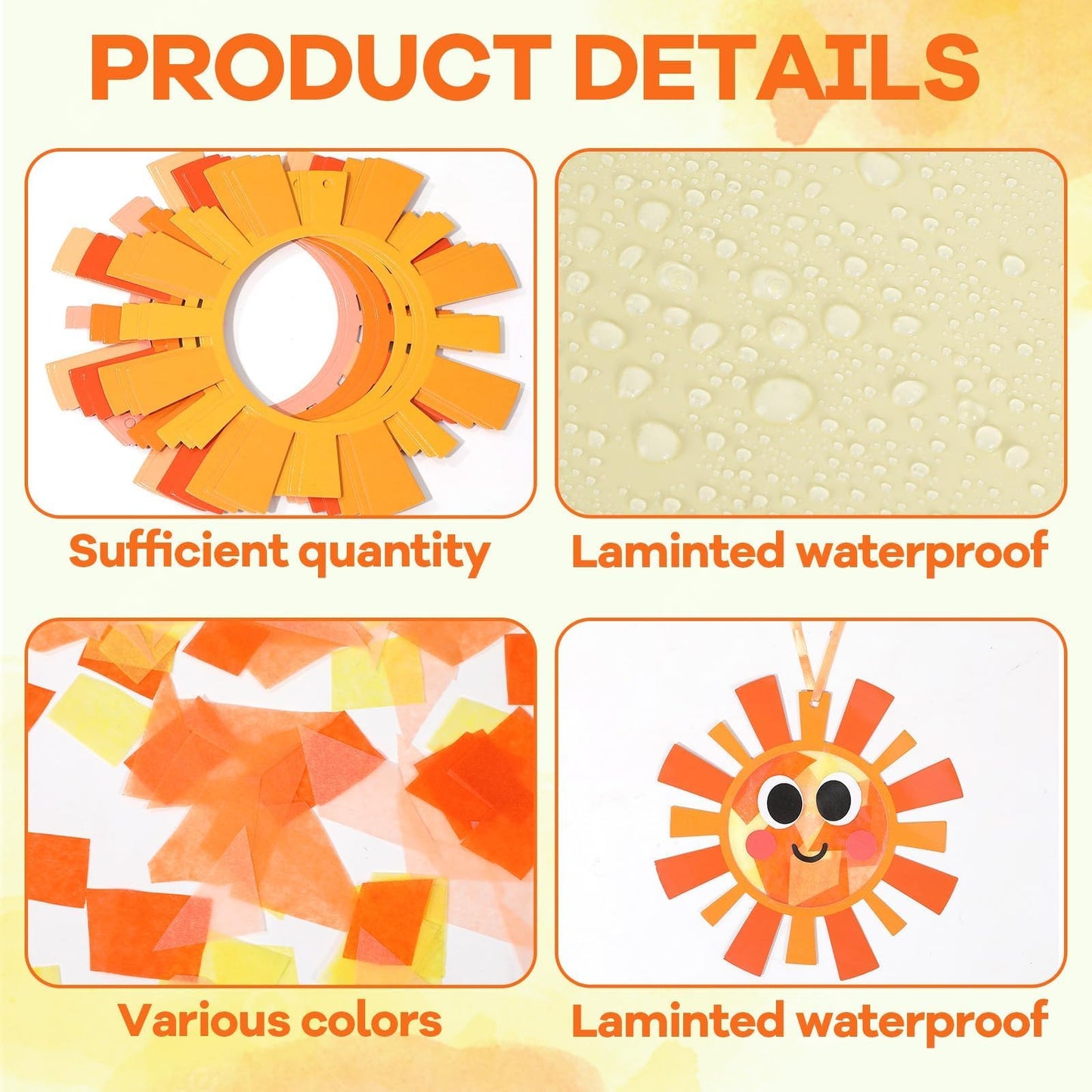 Qyeahkj 36 Set Sun Suncatchers – DIY Fall Window Art Kit for Kids
