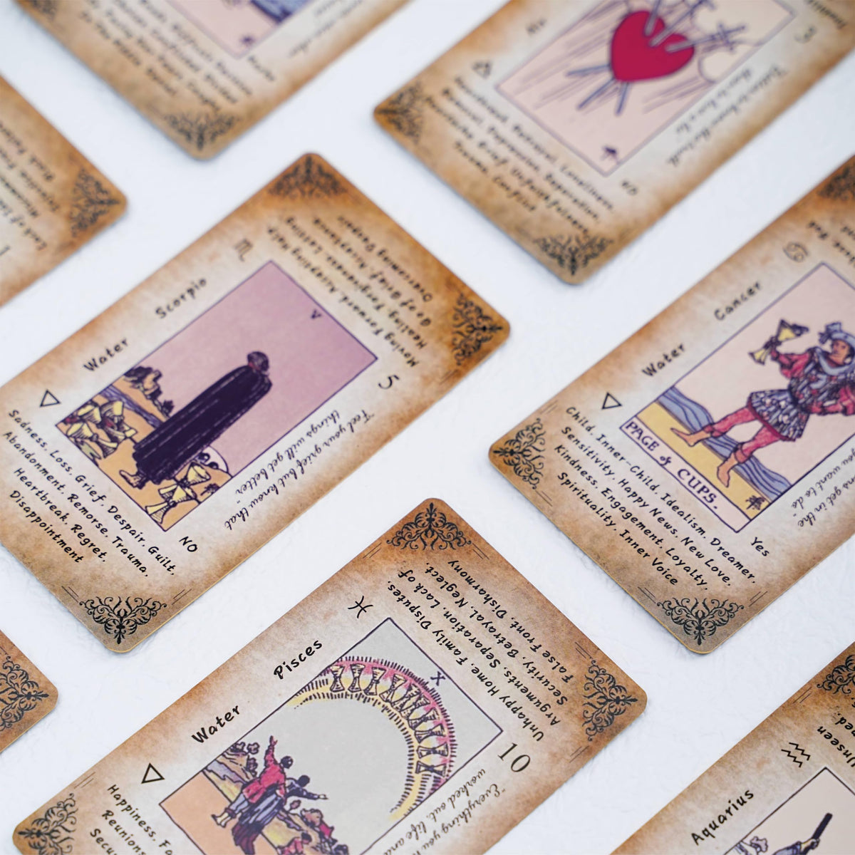 Qymagicz Tarot Cards for Beginners — Vintage Classic Deck with Guide Book, Gold Gilded Edges