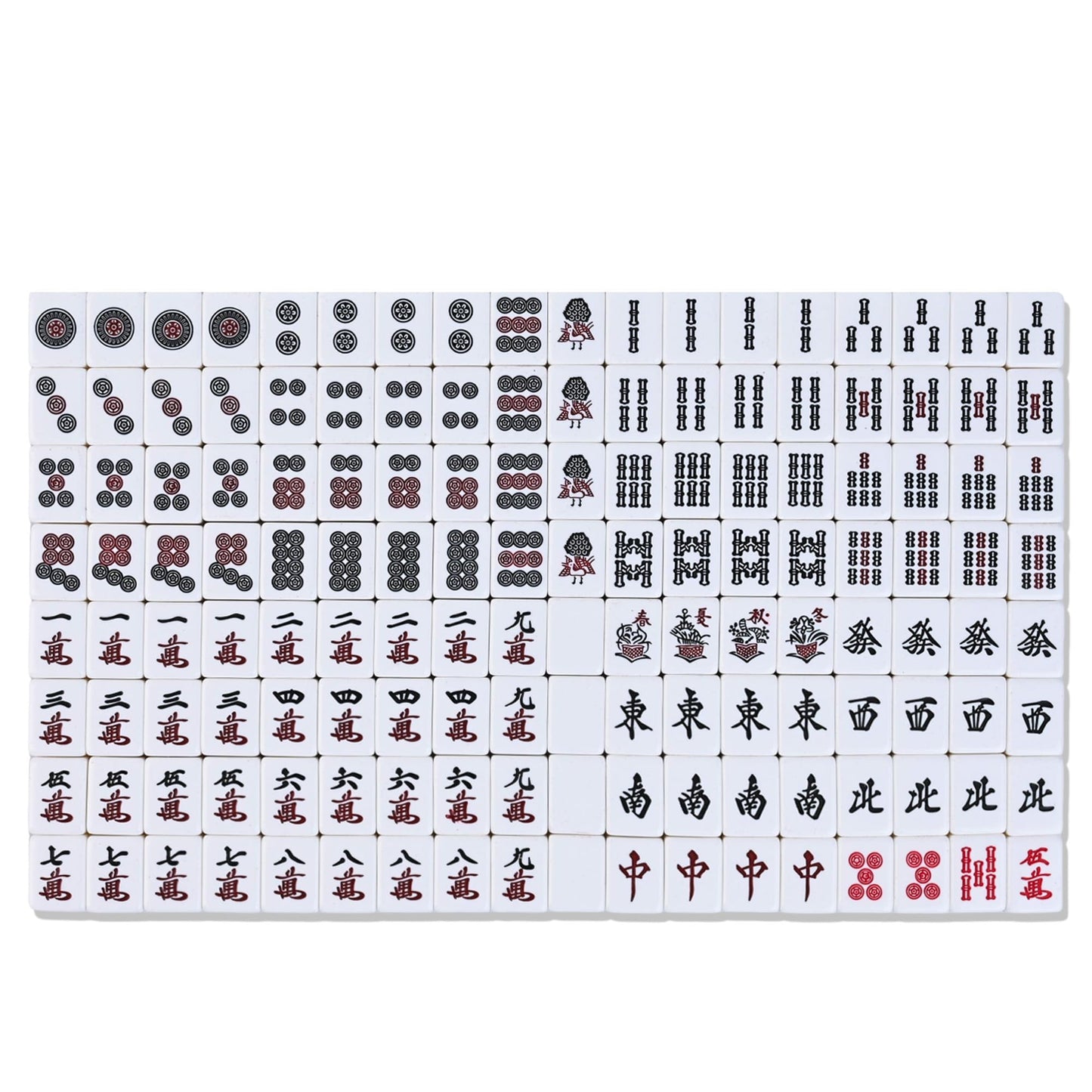 QYMZKA Riichi Mahjong Set with Wooden Case – 27mm Acrylic Tiles, Dice, Scoring Sticks & Mat
