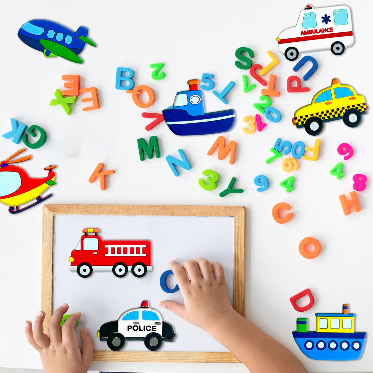 QZCPGP Fridge Magnets for Toddlers – Transportation Vehicles (10-Piece Set)
