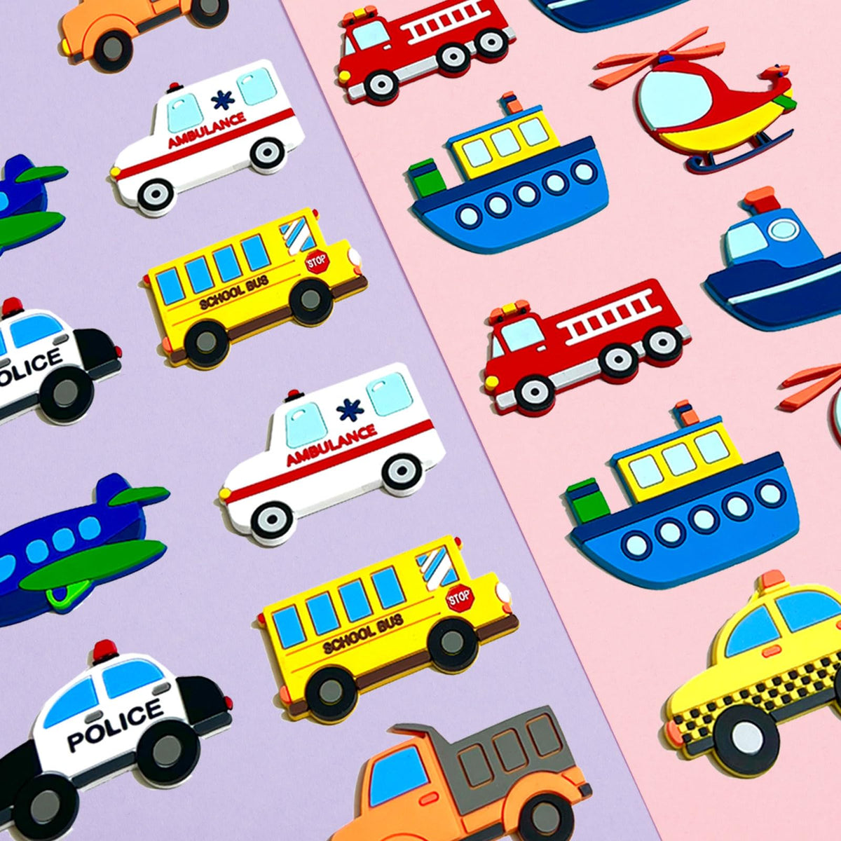 QZCPGP Fridge Magnets for Toddlers – Transportation Vehicles (10-Piece Set)