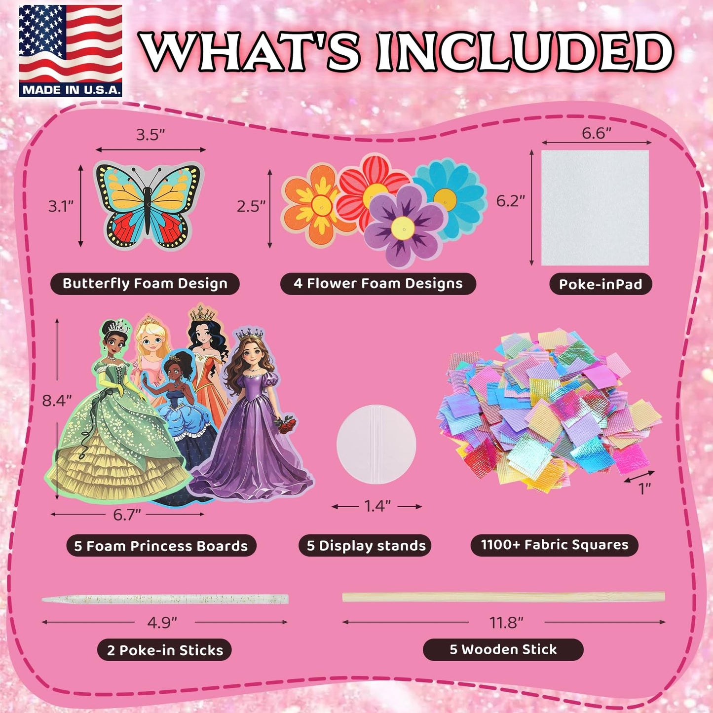 R RUCKERCO Poke Art Princess Kit – 10-Piece Craft Set for Kids 4-8