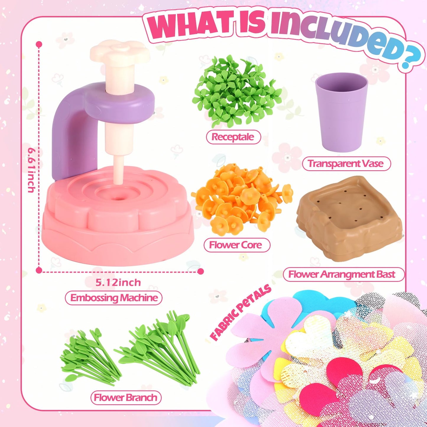 R RUCKERCO Flower Bouquet Craft Kit – DIY Kids Arts & Crafts (Ages 4-8+)