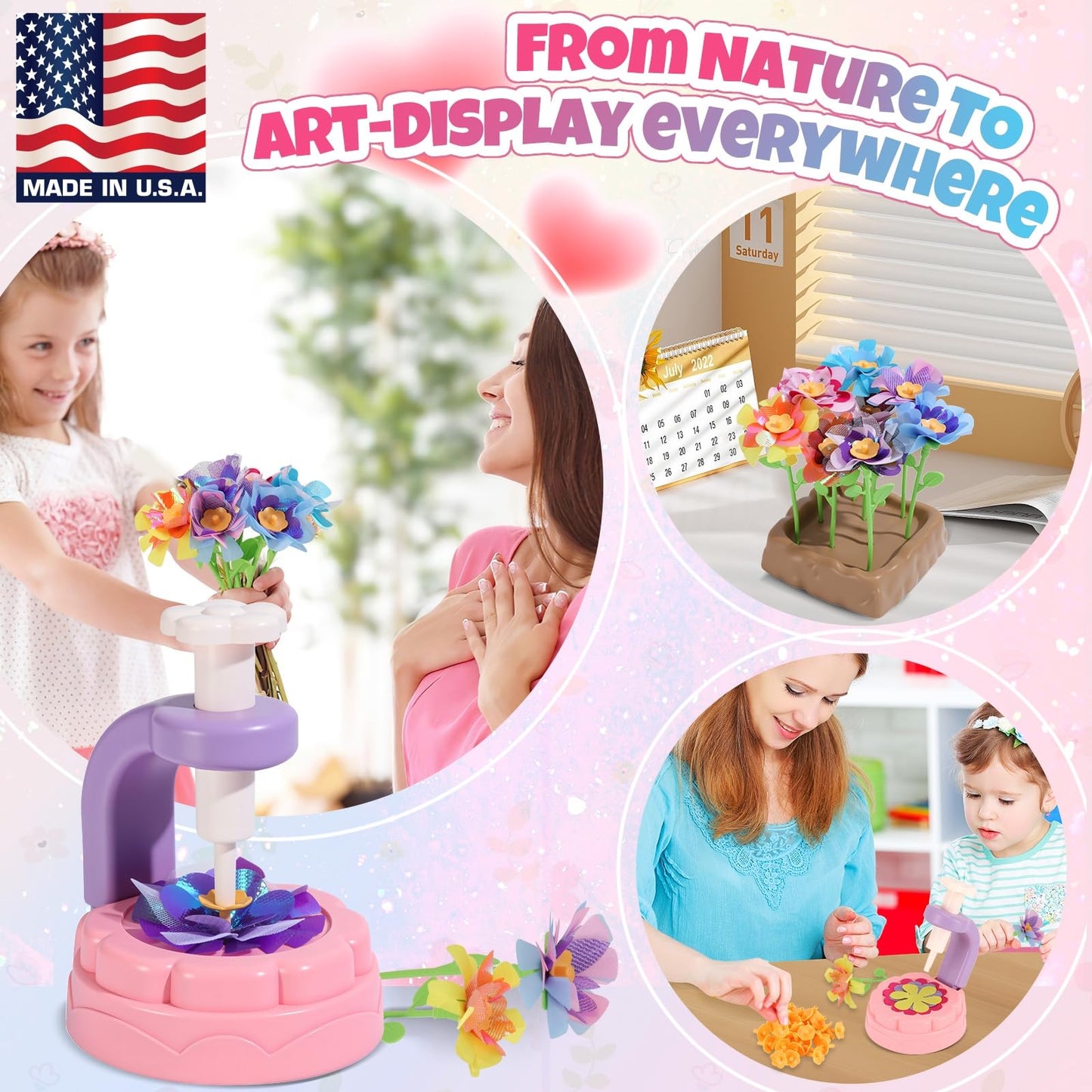 R RUCKERCO Flower Bouquet Craft Kit – DIY Kids Arts & Crafts (Ages 4-8+)