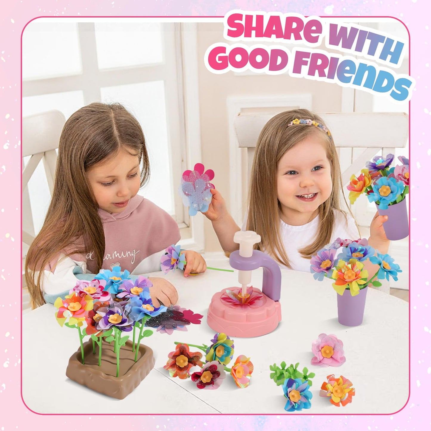 R RUCKERCO Flower Bouquet Craft Kit – DIY Kids Arts & Crafts (Ages 4-8+)