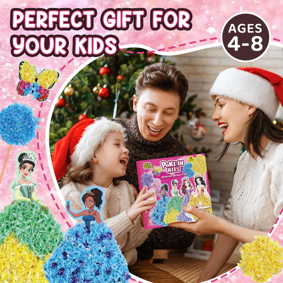 R RUCKERCO Poke Art Princess Kit – 10-Piece Craft Set for Kids 4-8