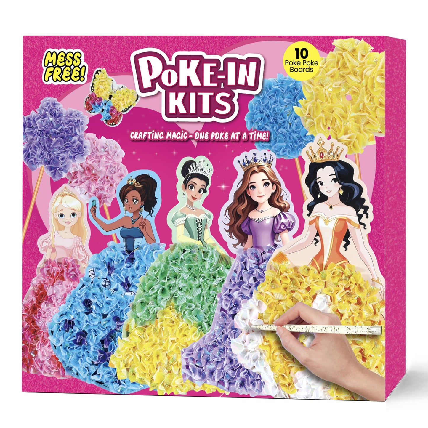 R RUCKERCO Poke Art Princess Kit – 10-Piece Craft Set for Kids 4-8