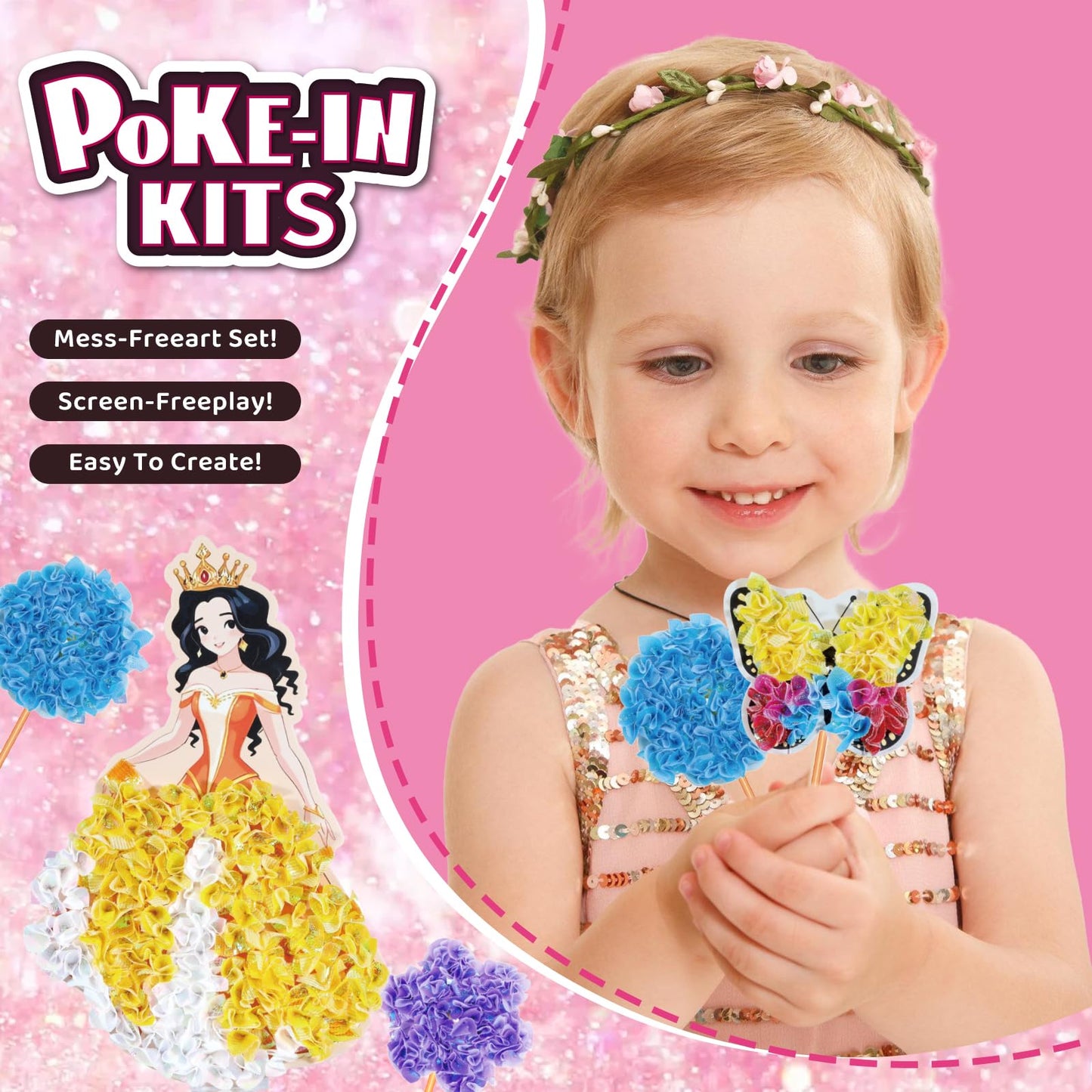 R RUCKERCO Poke Art Princess Kit – 10-Piece Craft Set for Kids 4-8