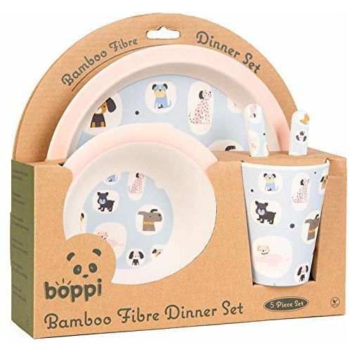 boppi Bamboo Dinnerware 5 Piece Set - Dogs