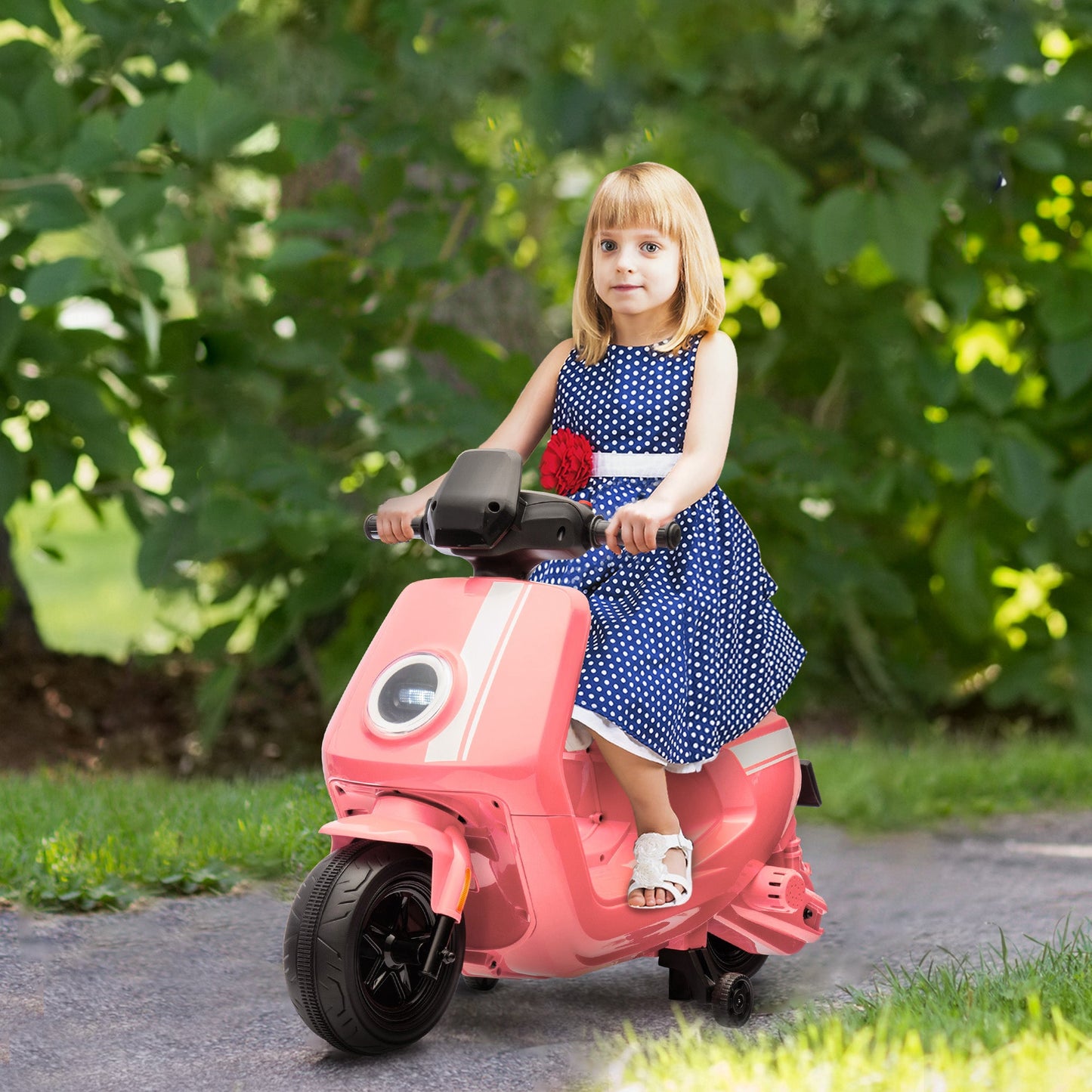 AIYAPLAY 6V Kids Electric Motorbike with Headlight and Music