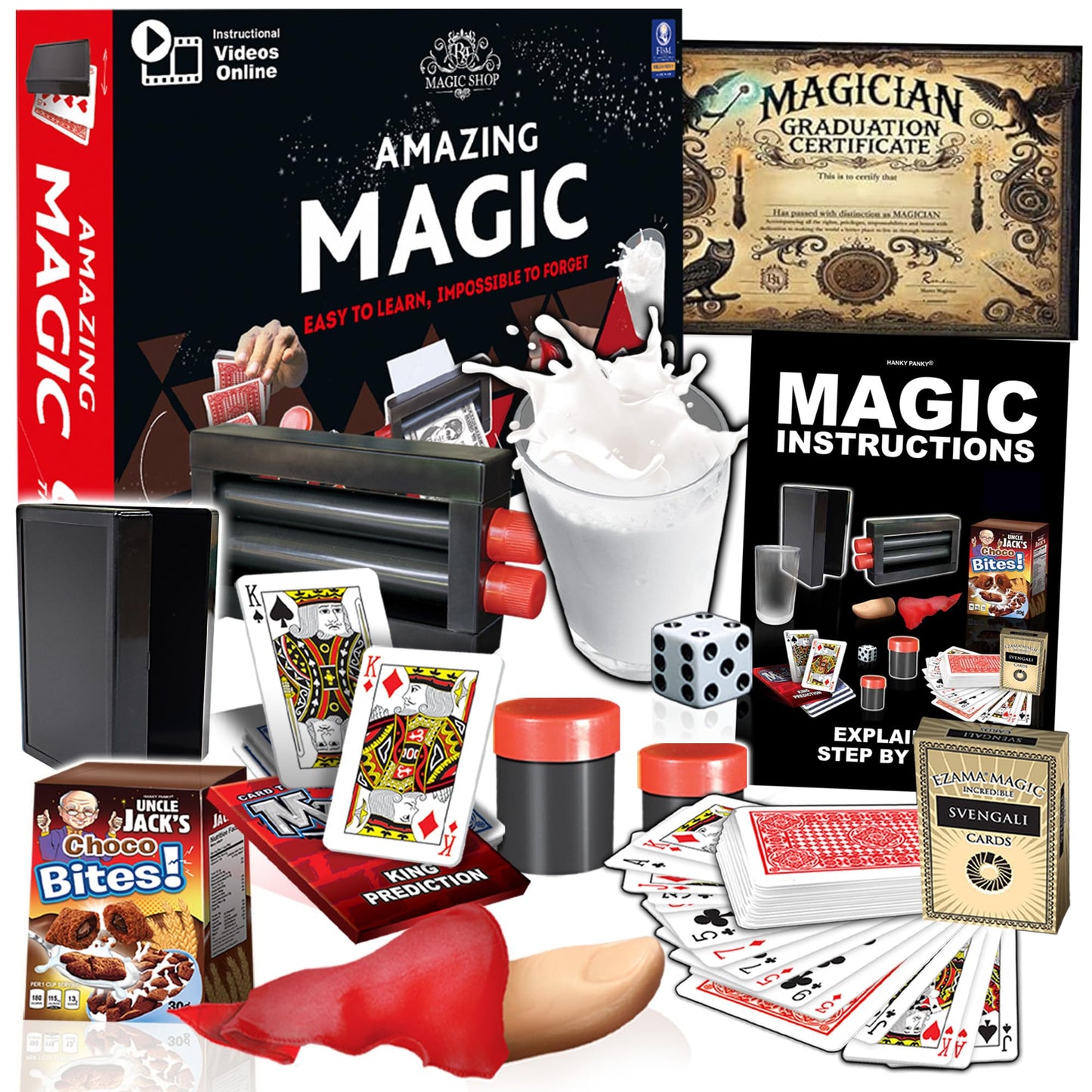 RA MAGIC SHOP - Amazing Magic Set for Kids 8+ | 60 Tricks with Video Guides