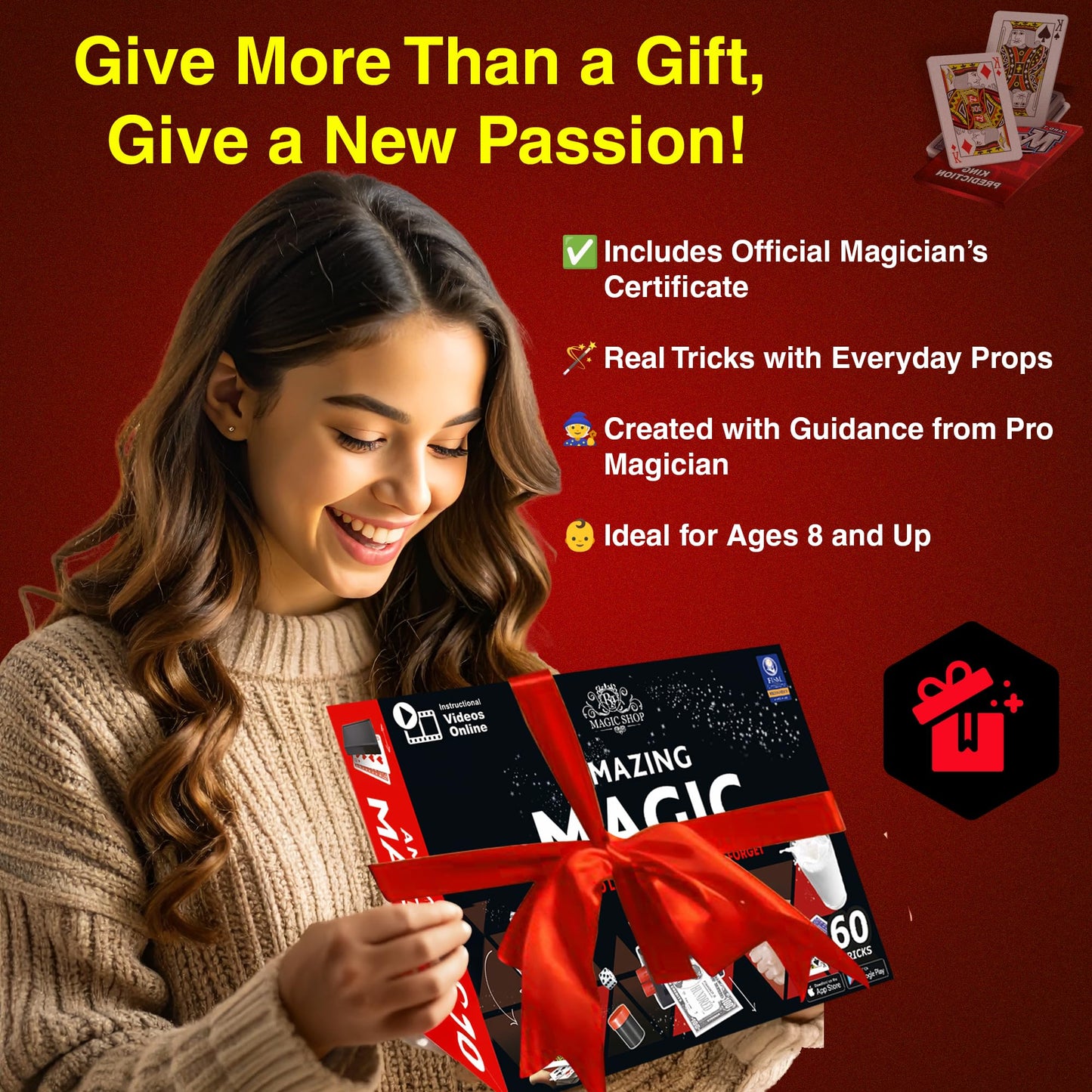 RA MAGIC SHOP - Amazing Magic Set for Kids 8+ | 60 Tricks with Video Guides