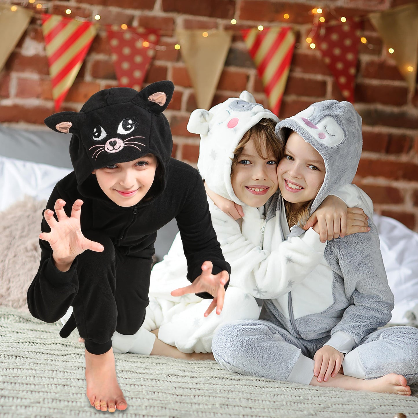 Rabtero Kids Cat Costume for Girls - Black Cat Onesie (4T-14Y)