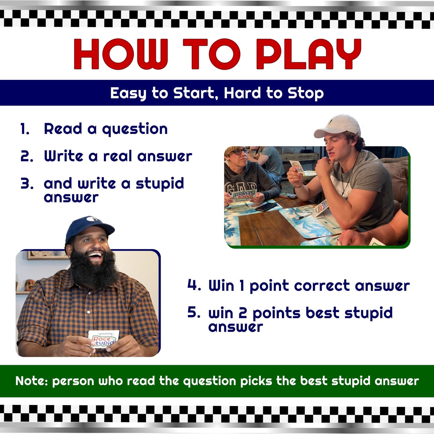 Race to Stupid Trivia Card Game – Family & Party Fun
