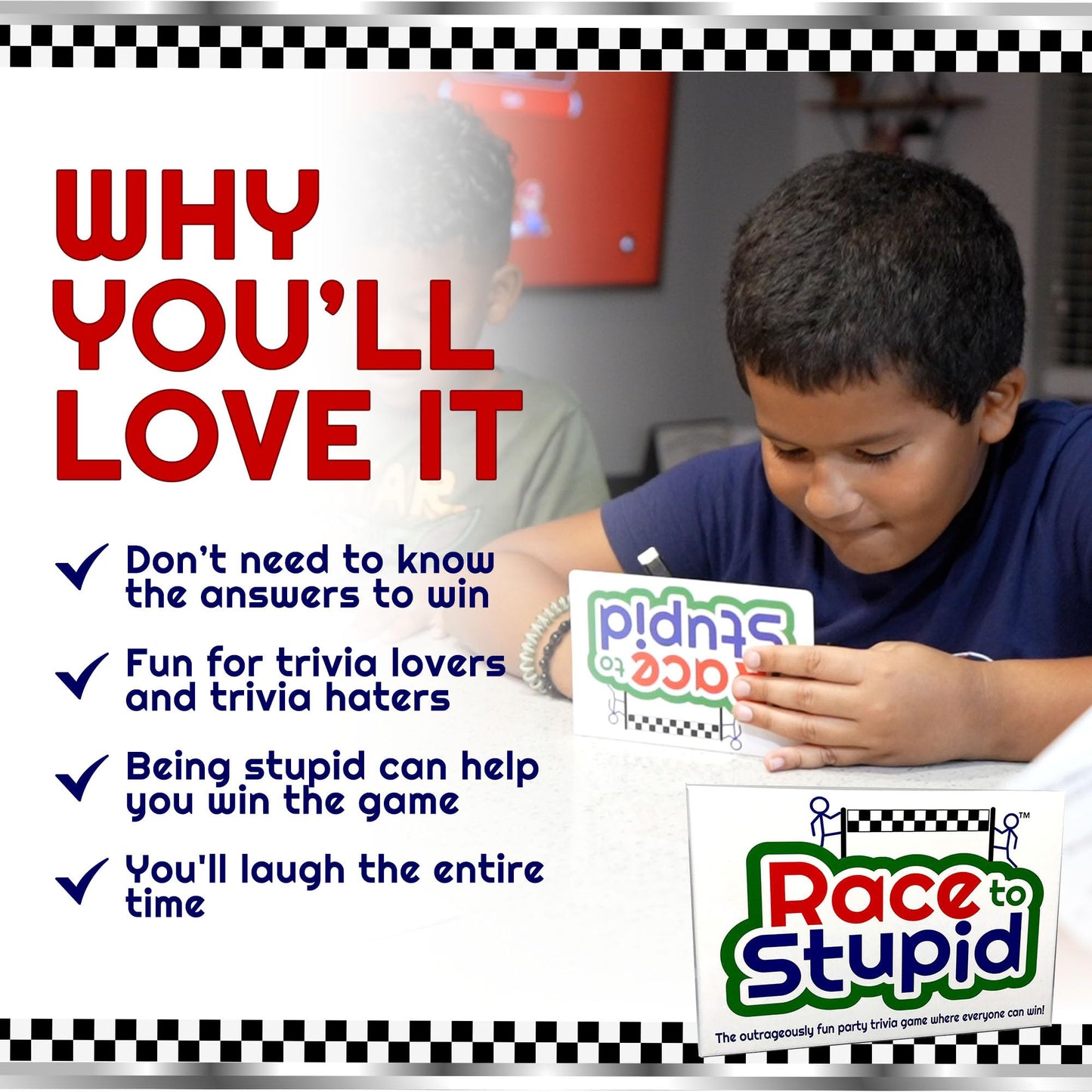 Race to Stupid Trivia Card Game – Family & Party Fun