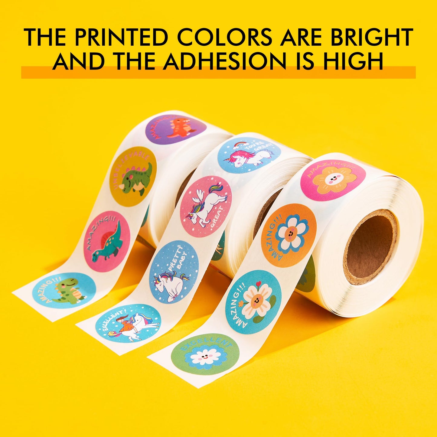 RACETOP 3 Roll Reward Stickers – 1500 Pcs, 24 Designs, 1” Round Classroom Stickers