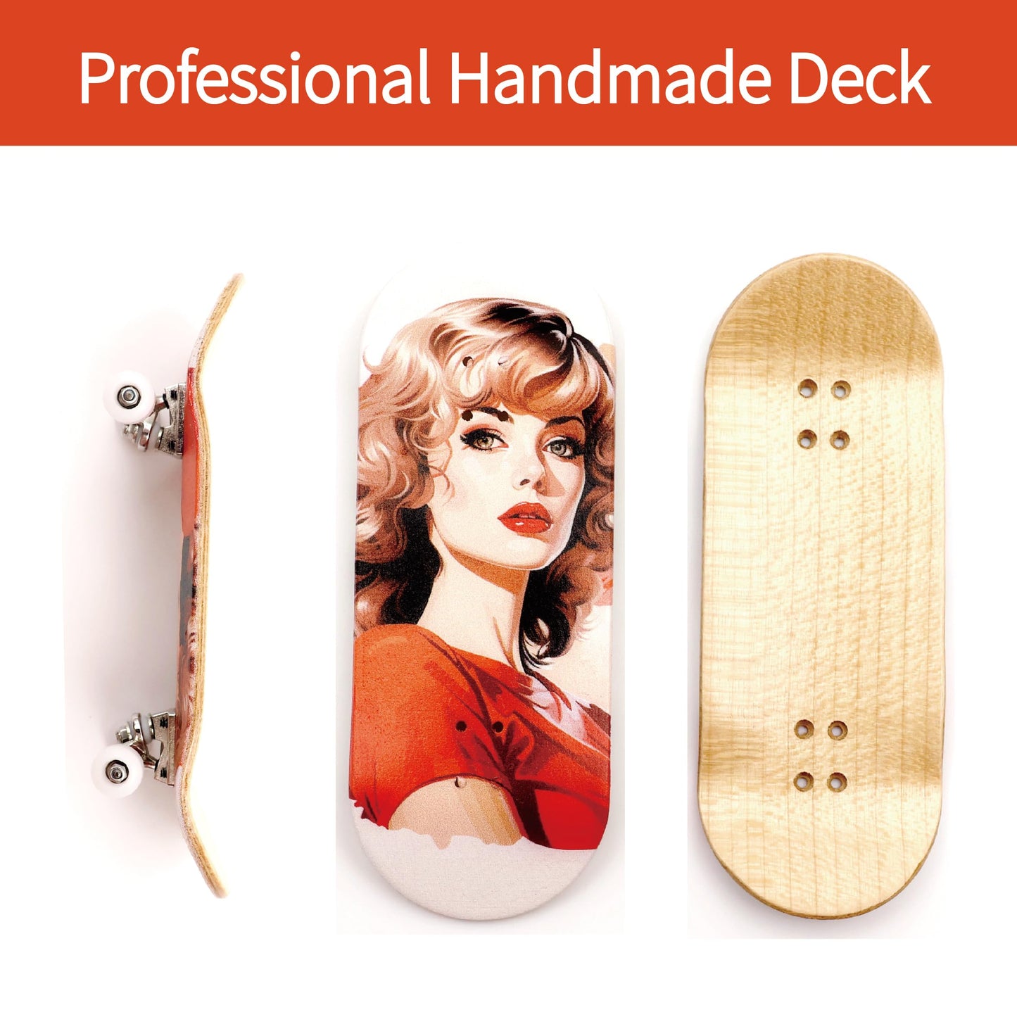 RACOFSB 36mm Pro Fingerboard – Wooden Deck, Upgraded Trucks & Wheels