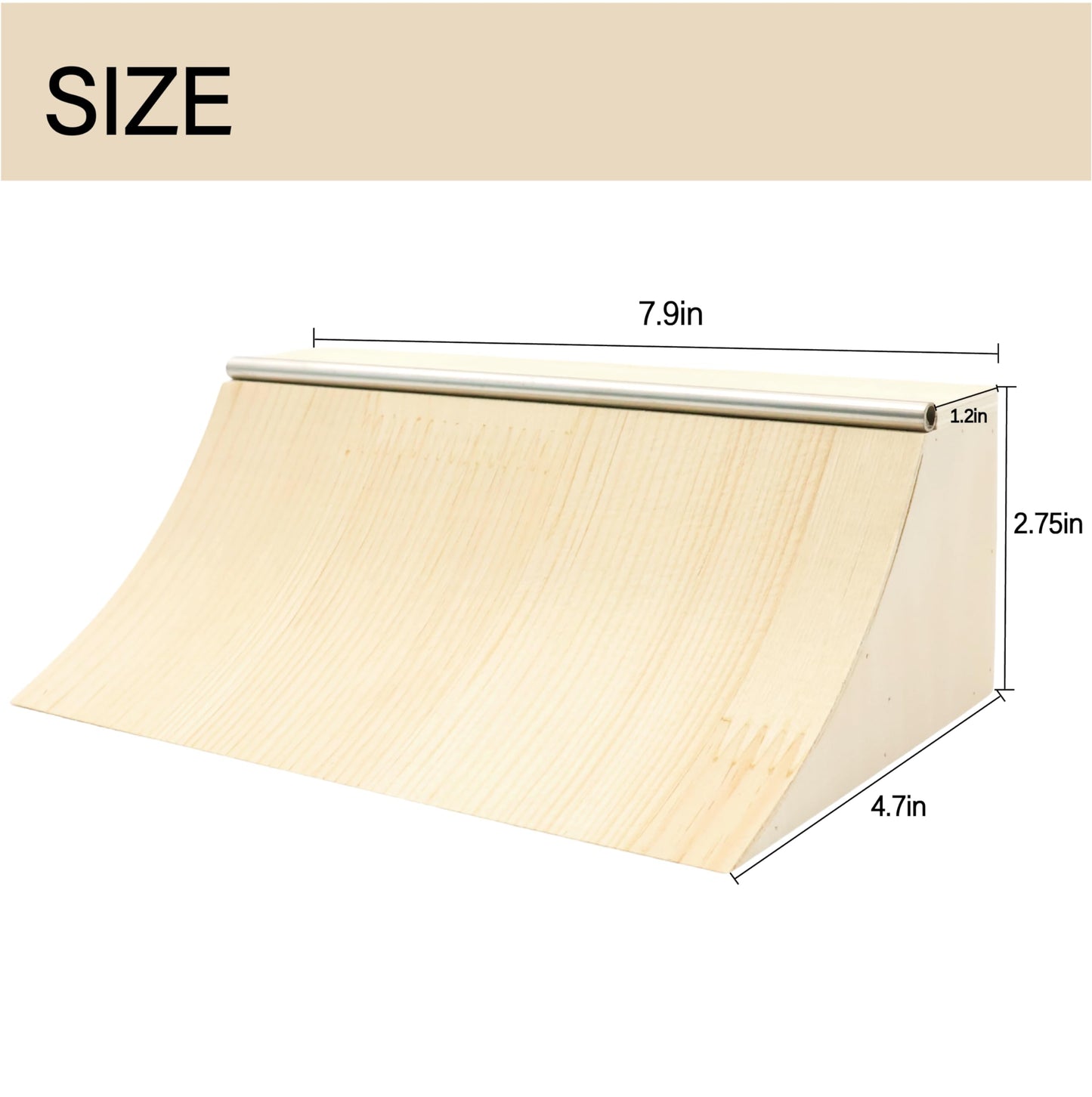 RACOFSB Wooden Fingerboard Ramp – Handmade Pro Quarter Pipe Obstacle
