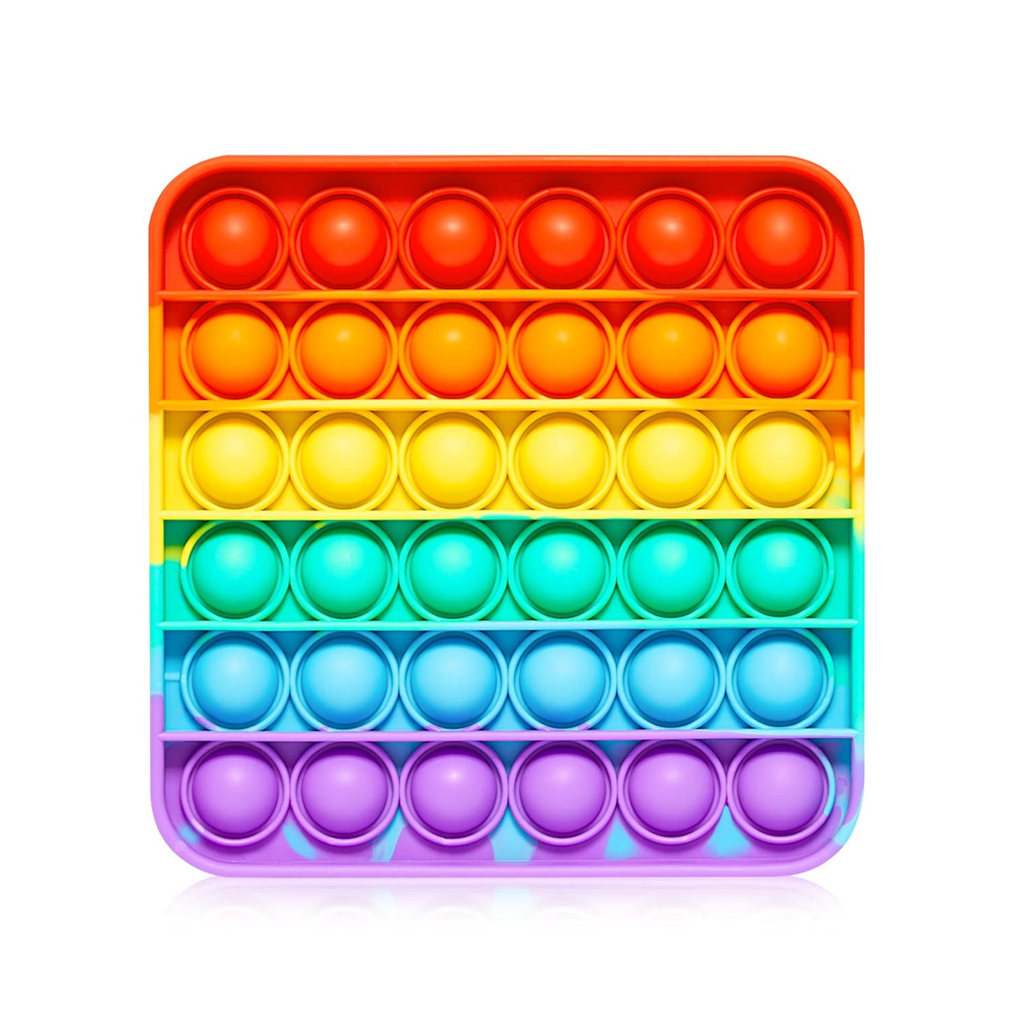 RadBizz Push Pop Rainbow Square Fidget Toy – Sensory Stress Relief for Kids & Adults
