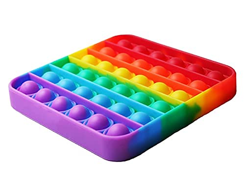 RadBizz Push Pop Rainbow Square Fidget Toy – Sensory Stress Relief for Kids & Adults