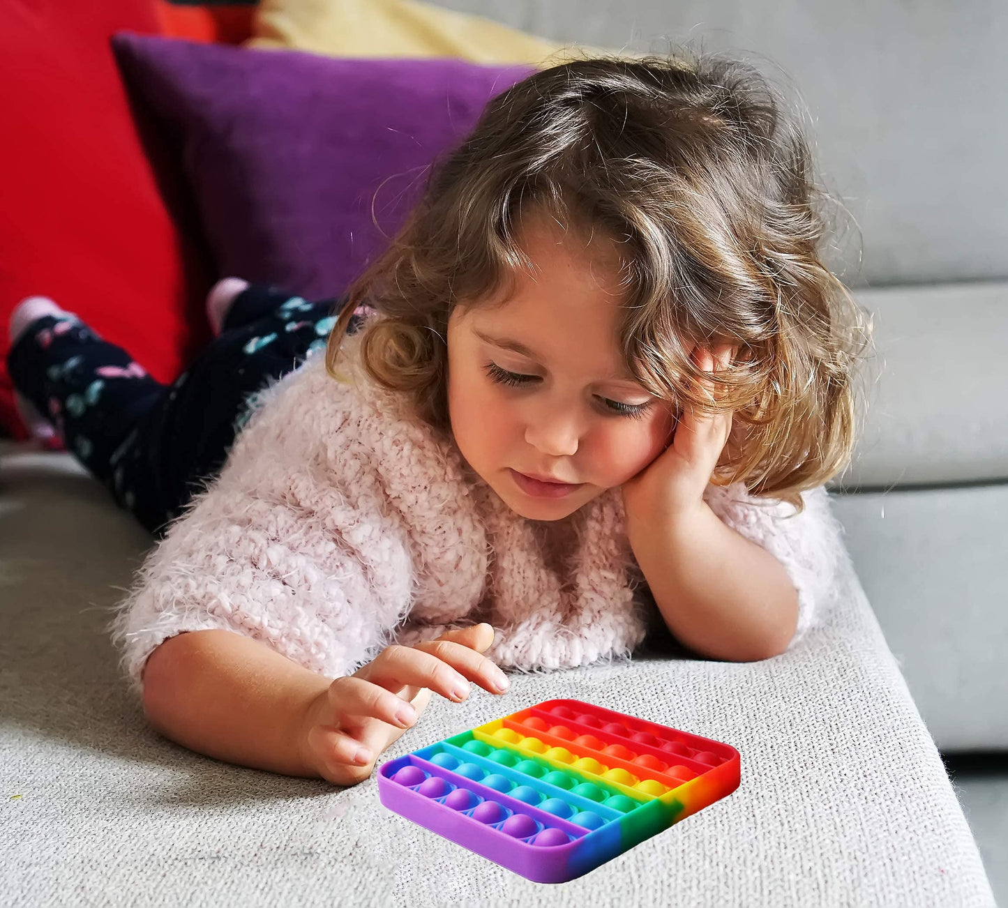 RadBizz Push Pop Rainbow Square Fidget Toy – Sensory Stress Relief for Kids & Adults