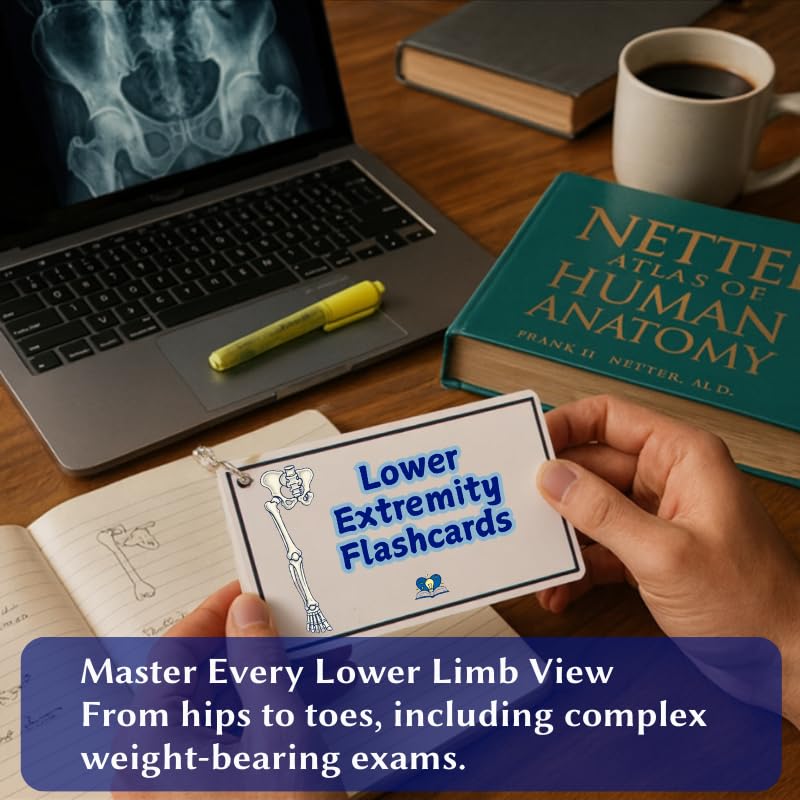 Radiology Flashcard Set: Spine, Upper & Lower | 3 Oblique Rules & 40+ Specialty Views | Rad Tech Essentials
