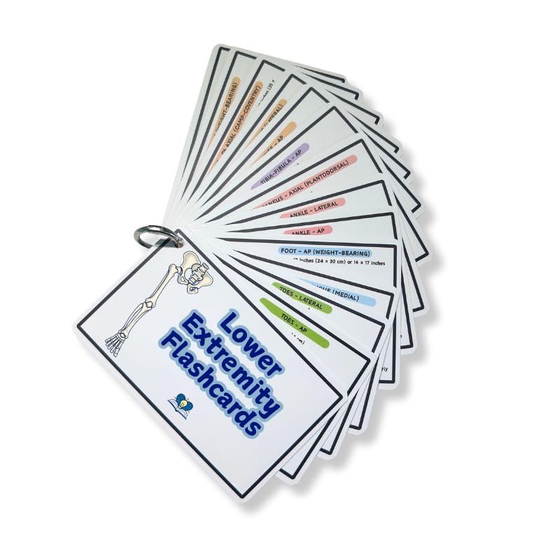 Radiology Flashcard Set: Spine, Upper & Lower | 3 Oblique Rules & 40+ Specialty Views | Rad Tech Essentials