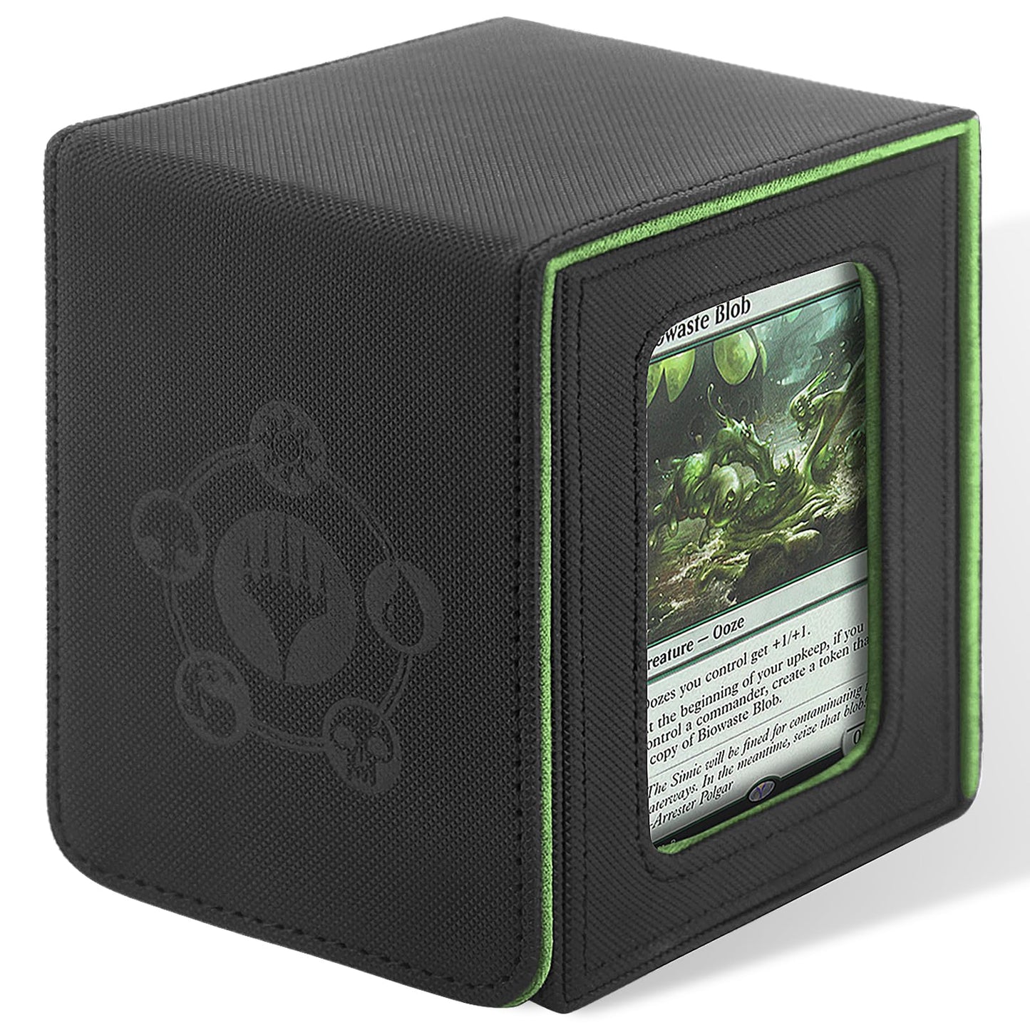 RADWIMPS Card Deck Box for MTG Commander Deck | Magnetic Closure, Window Display, 100+ Cards – Black & Green