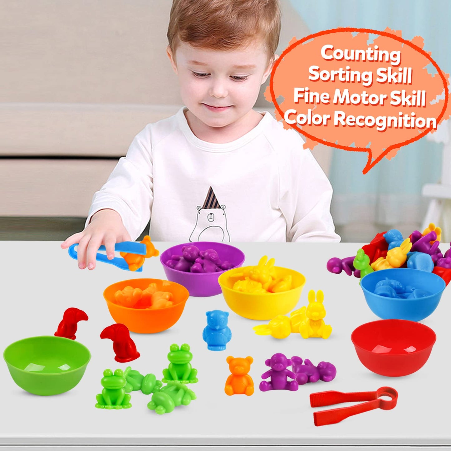 RAEQKS Counting Sorting Toys – Preschool Math & Fine Motor Activity Kit | 3+ | Montessori