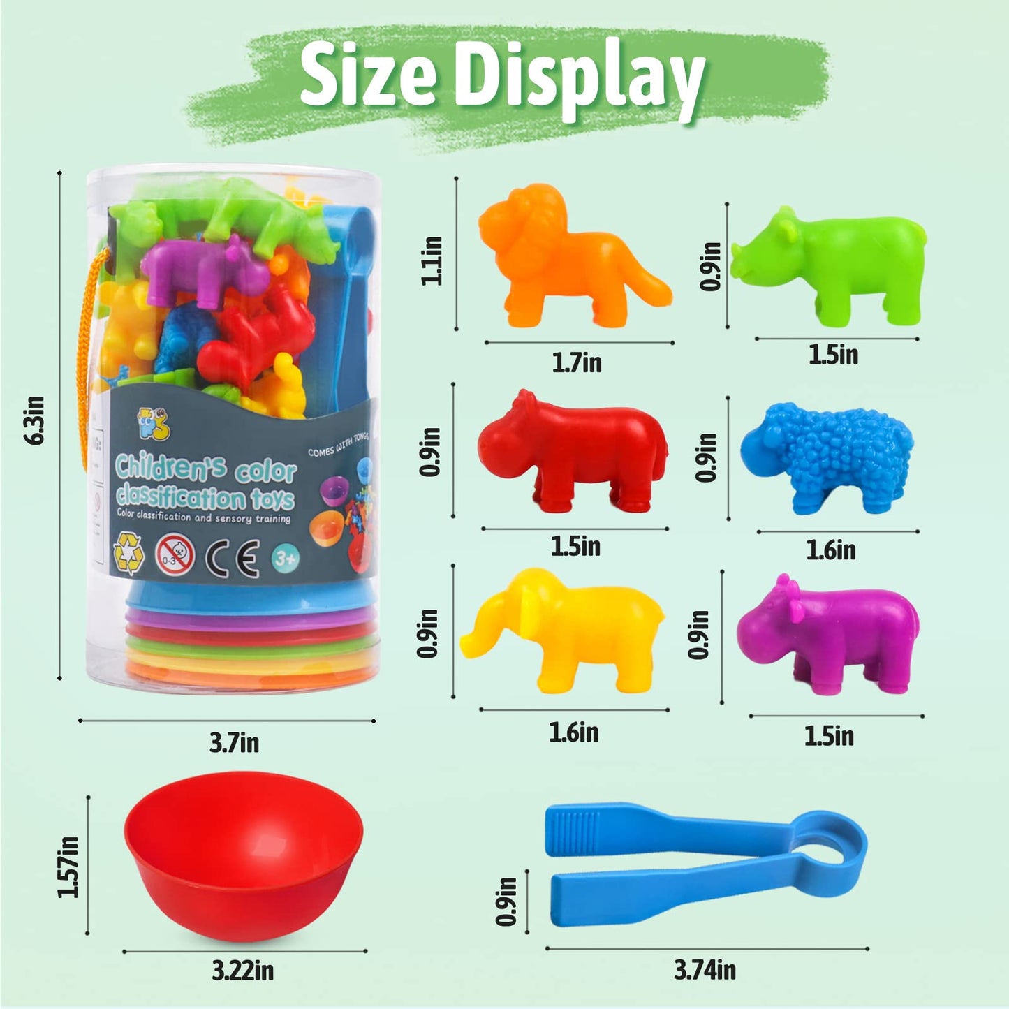 RAEQKS Counting Sorting Toys – Rainbow Bowls, Tweezers & Storage for Preschool STEM