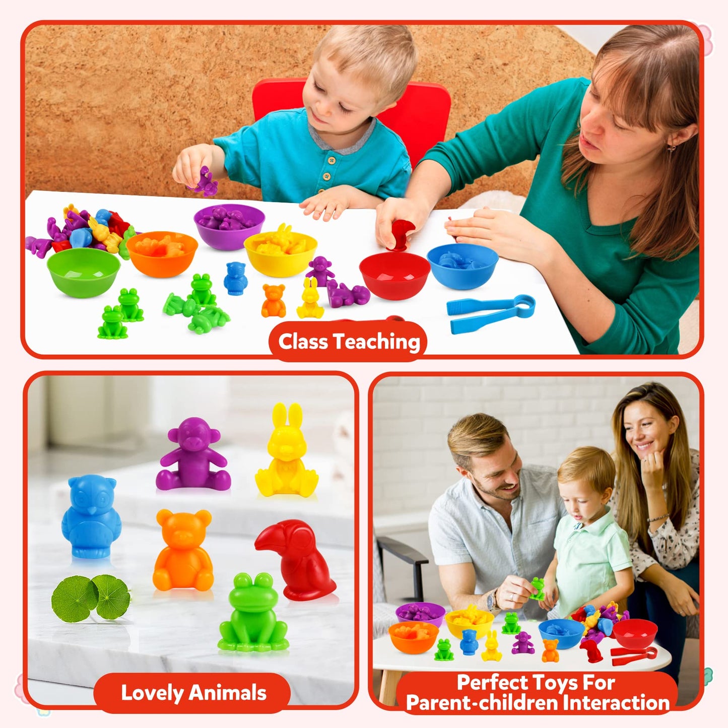 RAEQKS Counting Sorting Toys – Preschool Math & Fine Motor Activity Kit | 3+ | Montessori