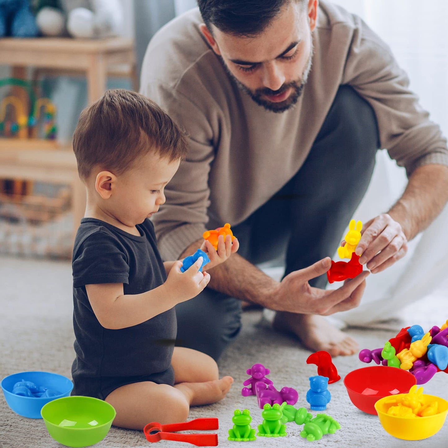 RAEQKS Counting Sorting Toys – Preschool Math & Fine Motor Activity Kit | 3+ | Montessori