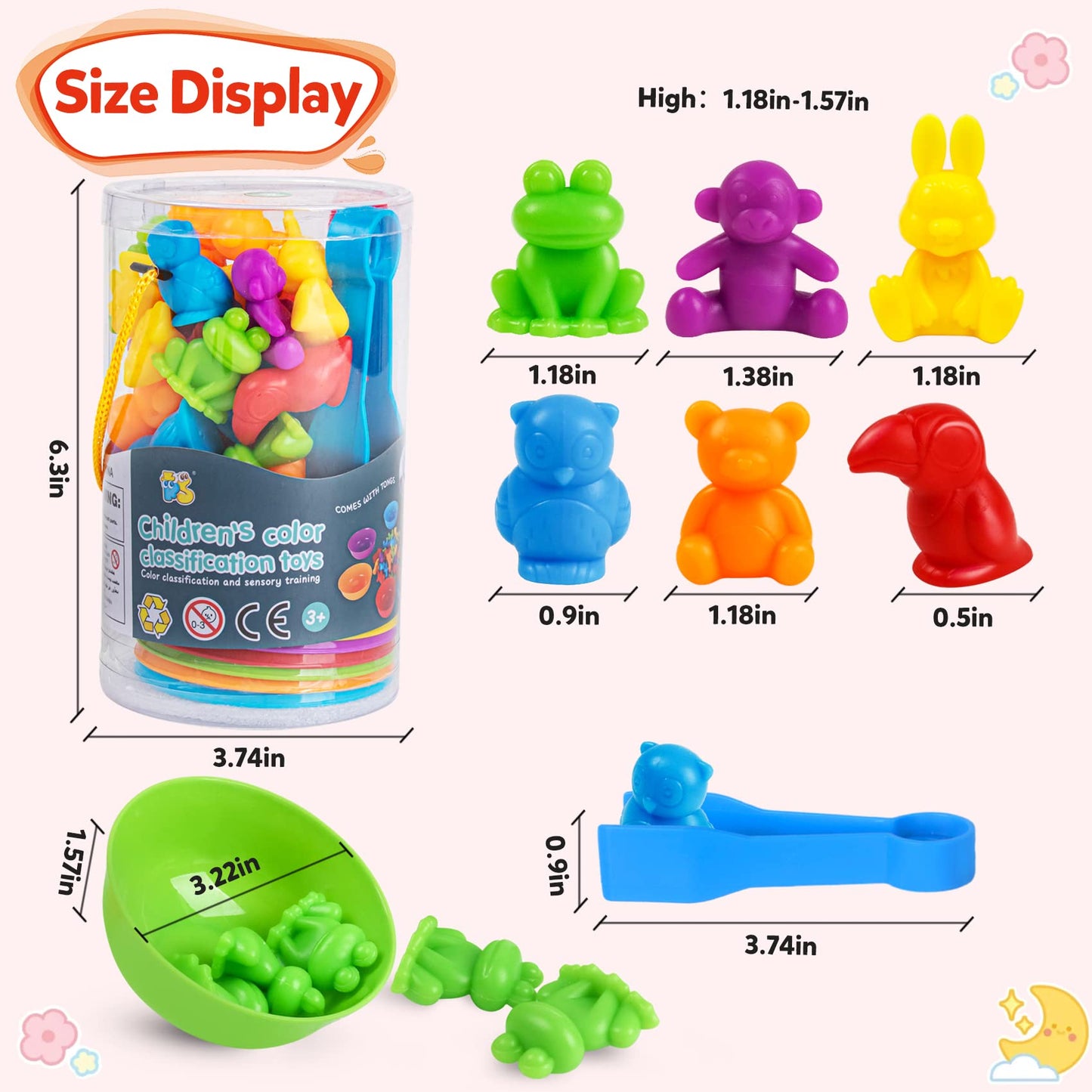 RAEQKS Counting Sorting Toys – Preschool Math & Fine Motor Activity Kit | 3+ | Montessori