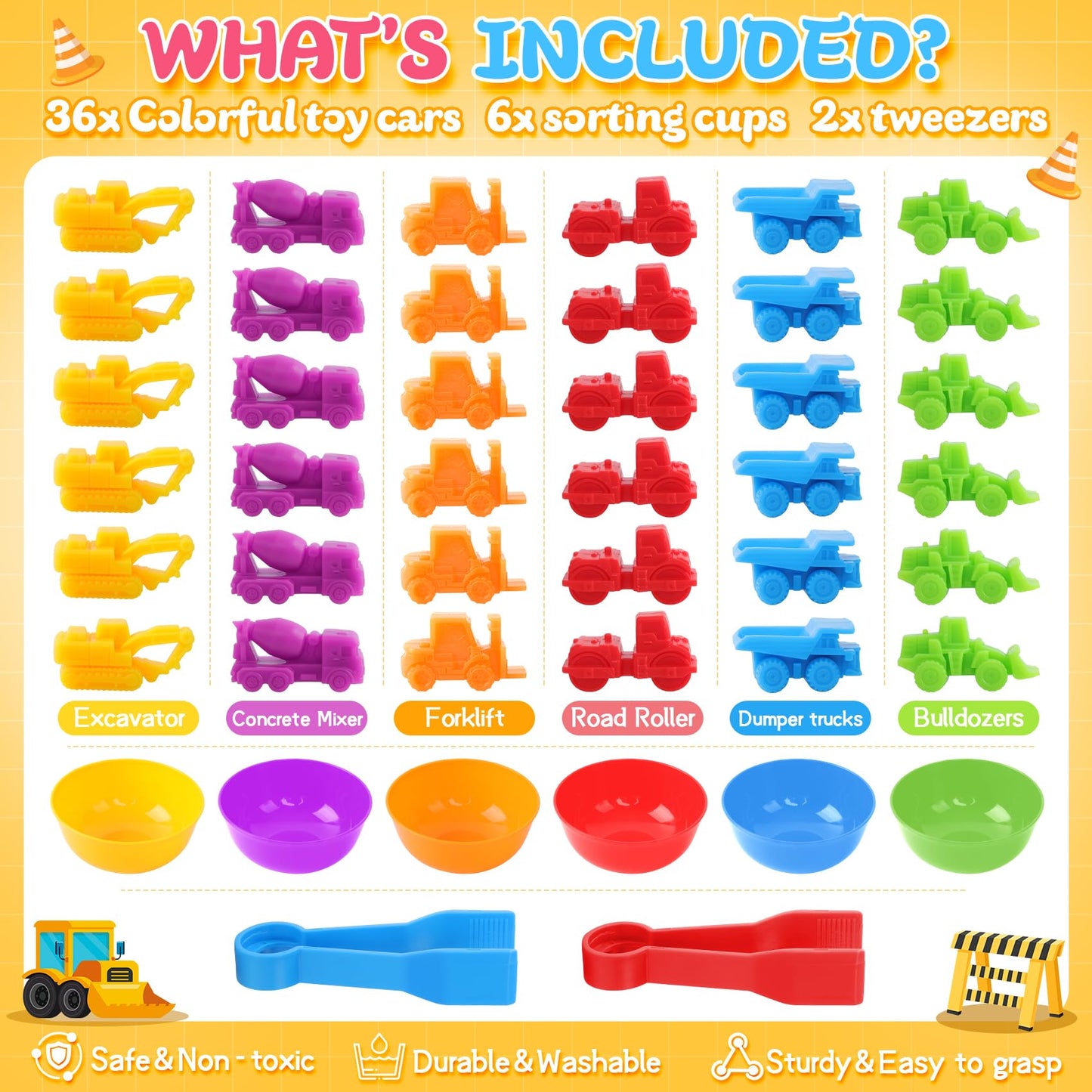 RAEQKS Counting Sorting Toys: Montessori Rainbow Sorting Bowls for Preschool Learning