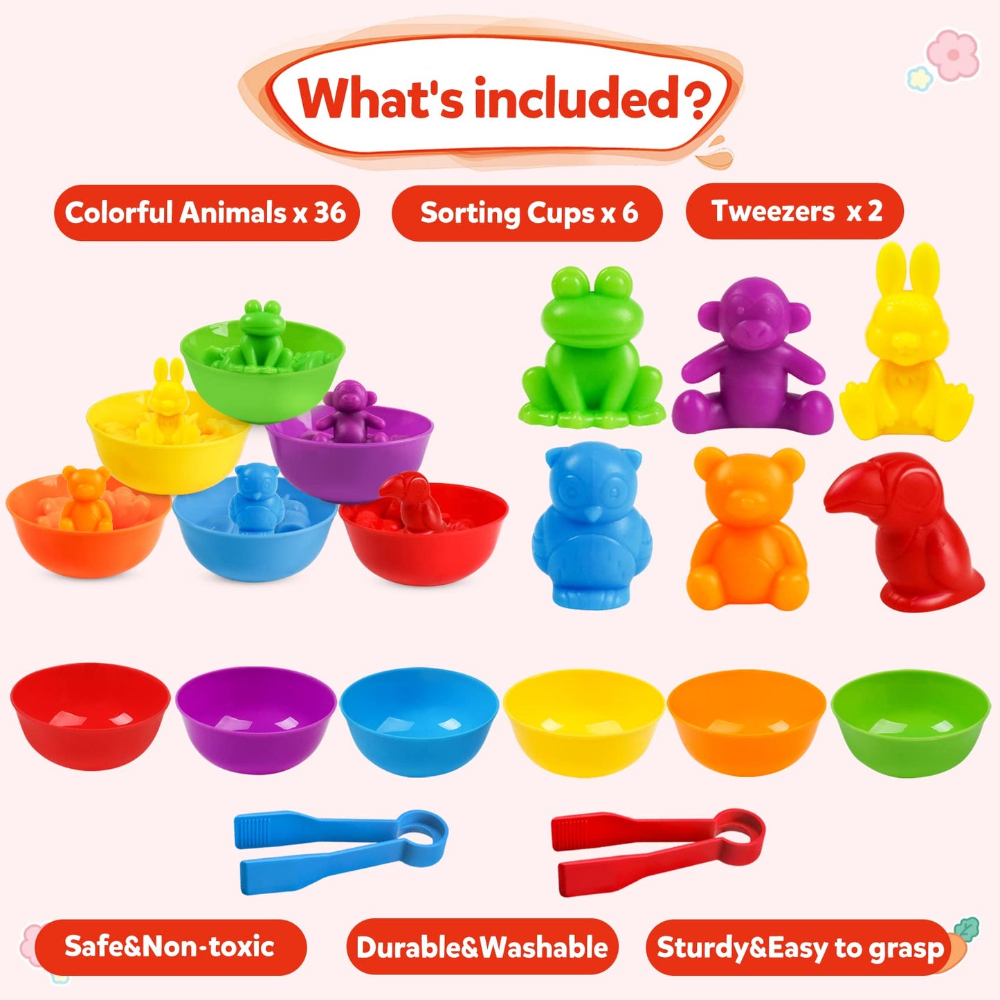 RAEQKS Counting Sorting Toys – Preschool Math & Fine Motor Activity Kit | 3+ | Montessori