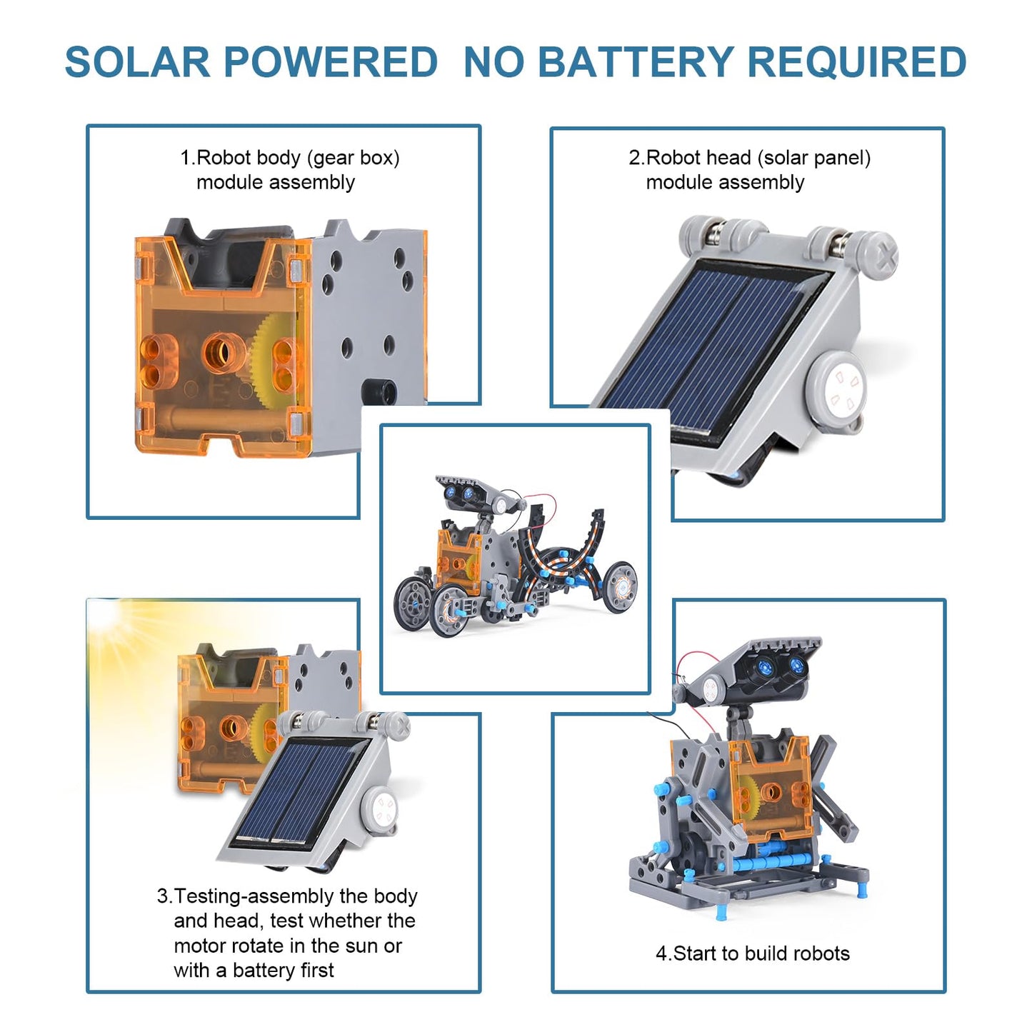 RAESOOT 12-in-1 Solar Robot Kit for Ages 8-14 | STEM Building Toy