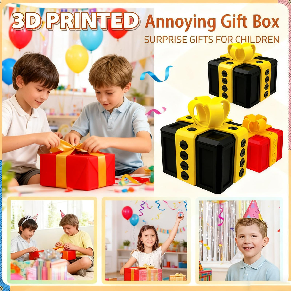RAESOUL The Annoying Present Gift Box — 3D Printed Screws & Pop-Out Finger Surprise