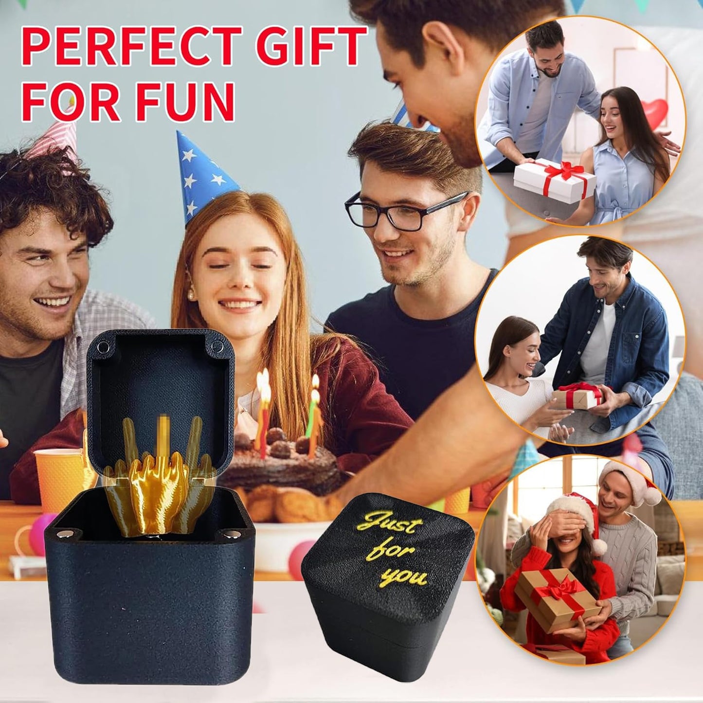 RAESOUL 6-Pack Middle Finger in a Box | Funny Pop-Up Prank Gift for Adults
