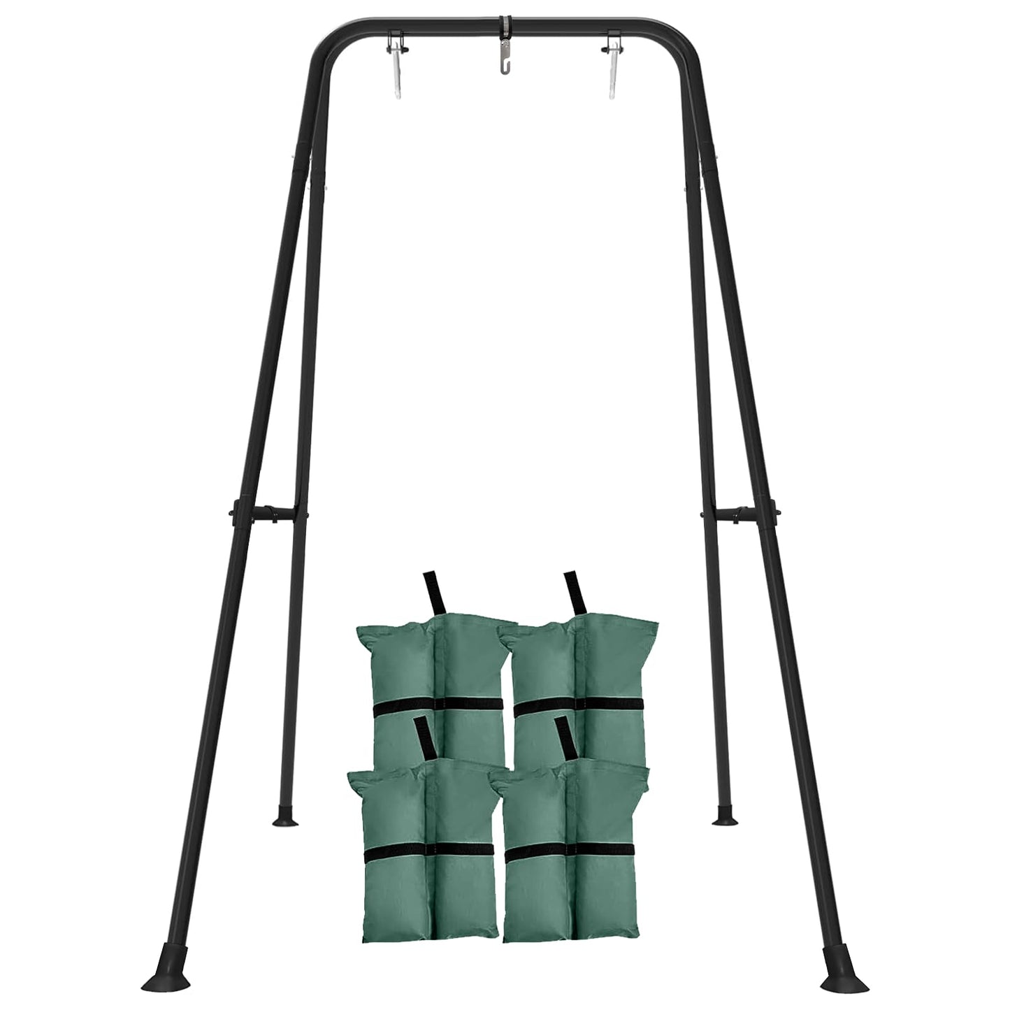 Ragozonery Swing Stand for Kids – A-Frame Metal Frame for Backyard & Indoor Use (Dark Black)