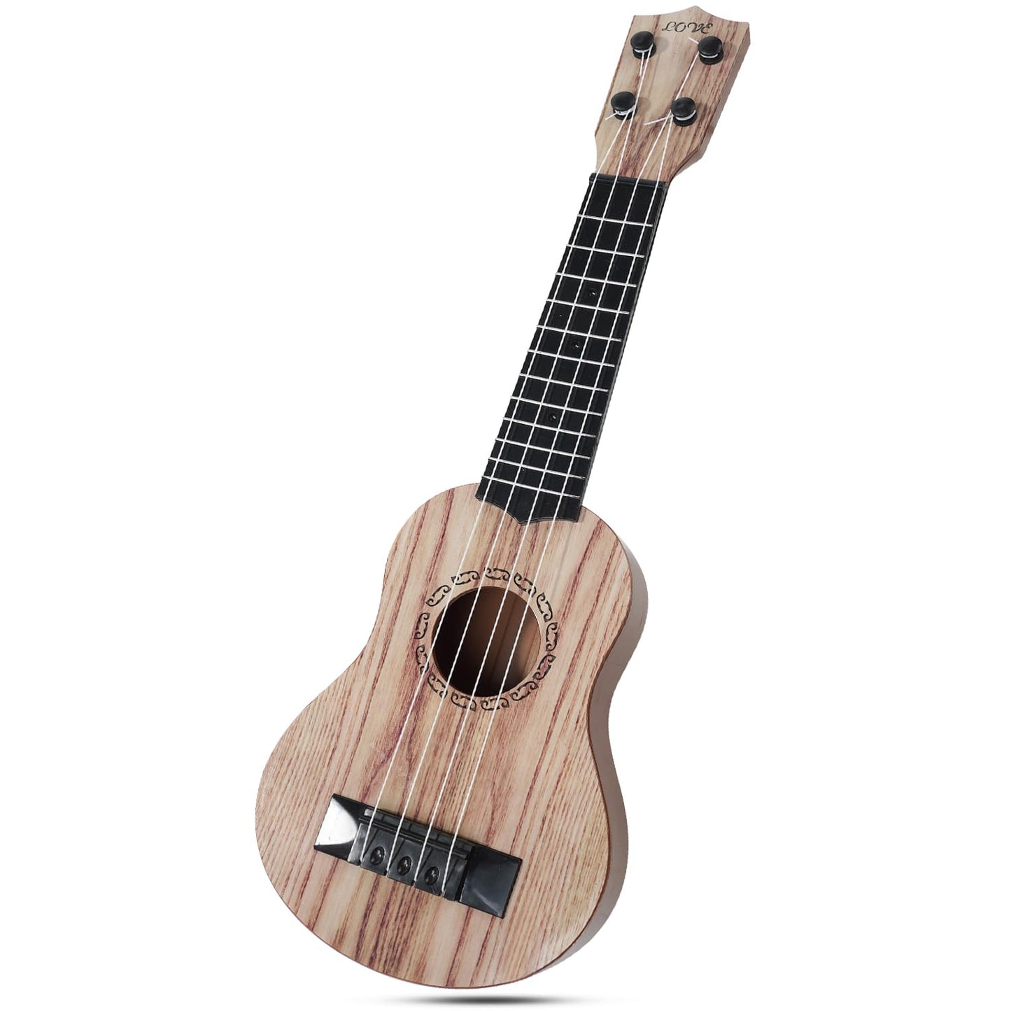 Raimy 17in Kids Ukulele Guitar – 4-String Mini Instrument for Beginners (Koa Color)