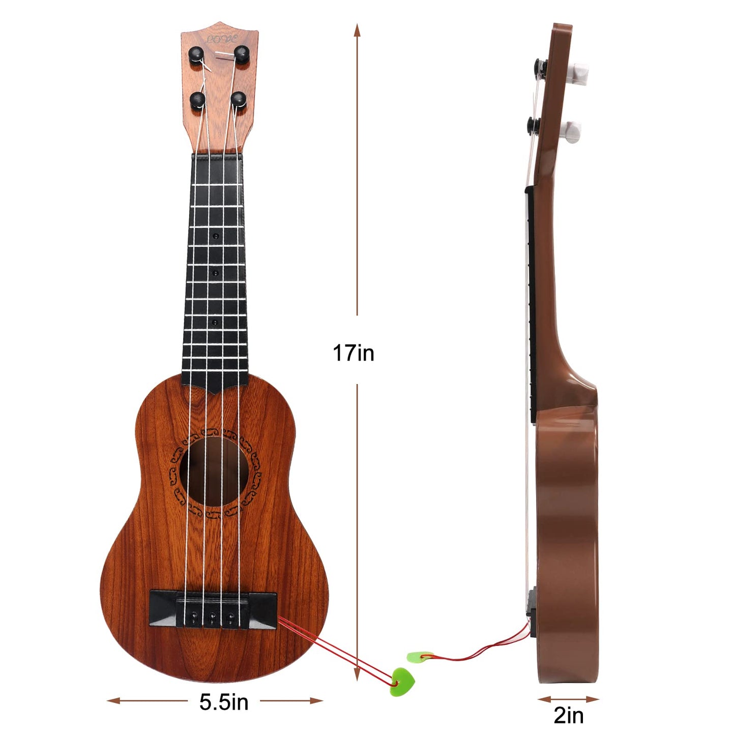 Raimy 17in Kids Ukulele Guitar — 4-String Mini for Beginners